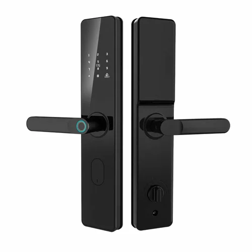 Smart biometric door lock with fingerprint recognition, RFID, and keyless entry for office and home security