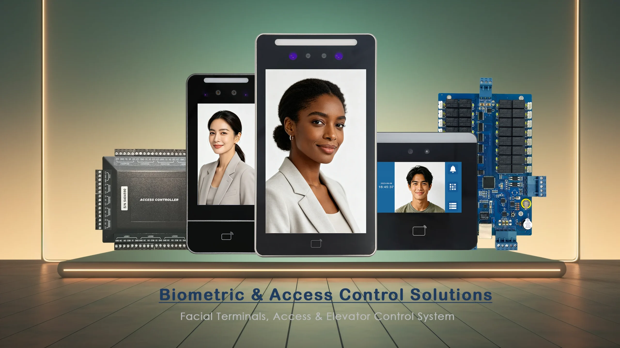 Home biometric access control solutions, facial recognition terminals, access controllers and elevator control boards for access & time attendance system